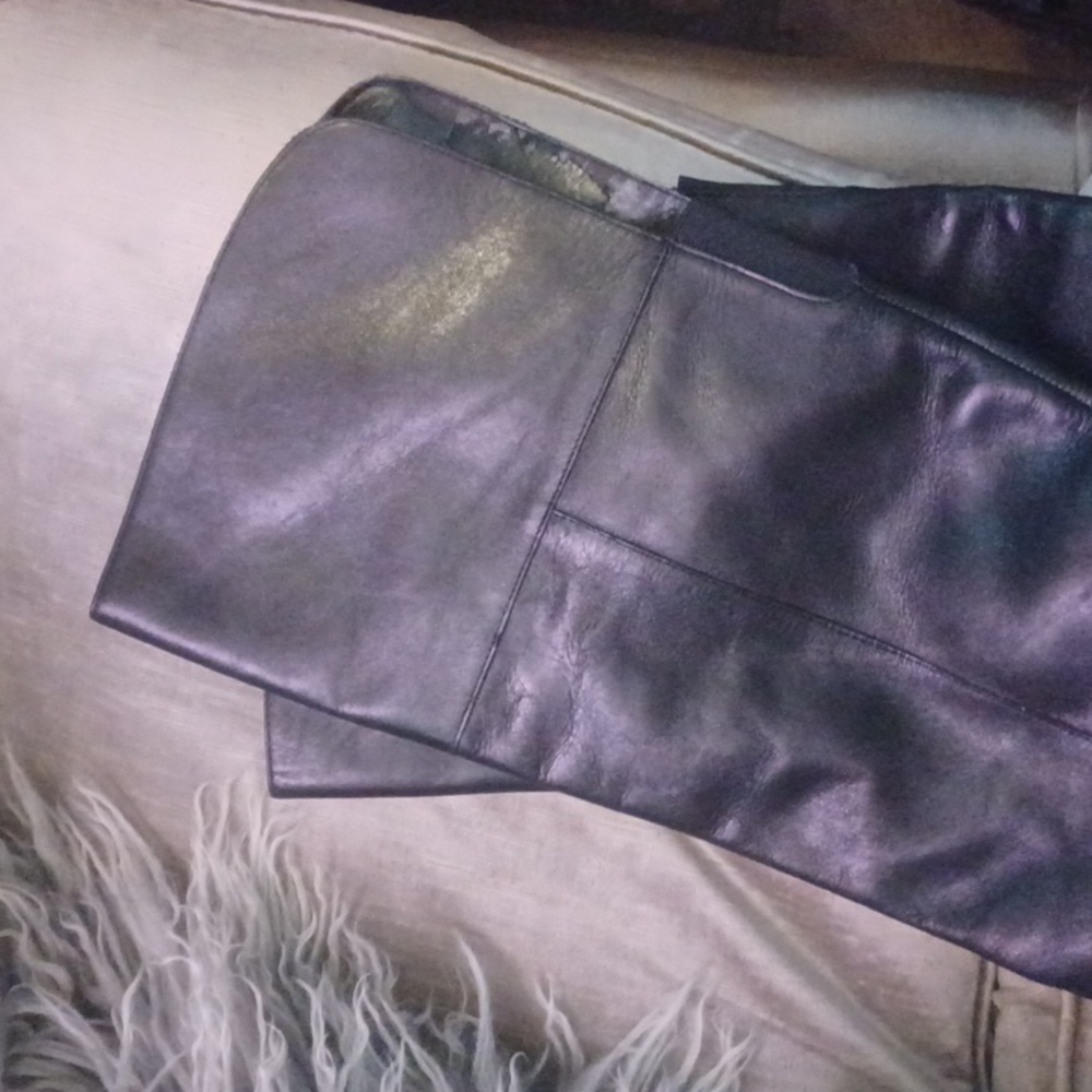 INC "TYLIEE" Black REAL Leather Over The Knee Boots sz.9 - Picture 4 of 6